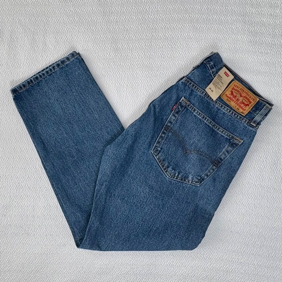 NWT - Men's LEVI's 505™ Regular Straight Leg Blue Jeans W 36 L 30 - Picture 3 of 12